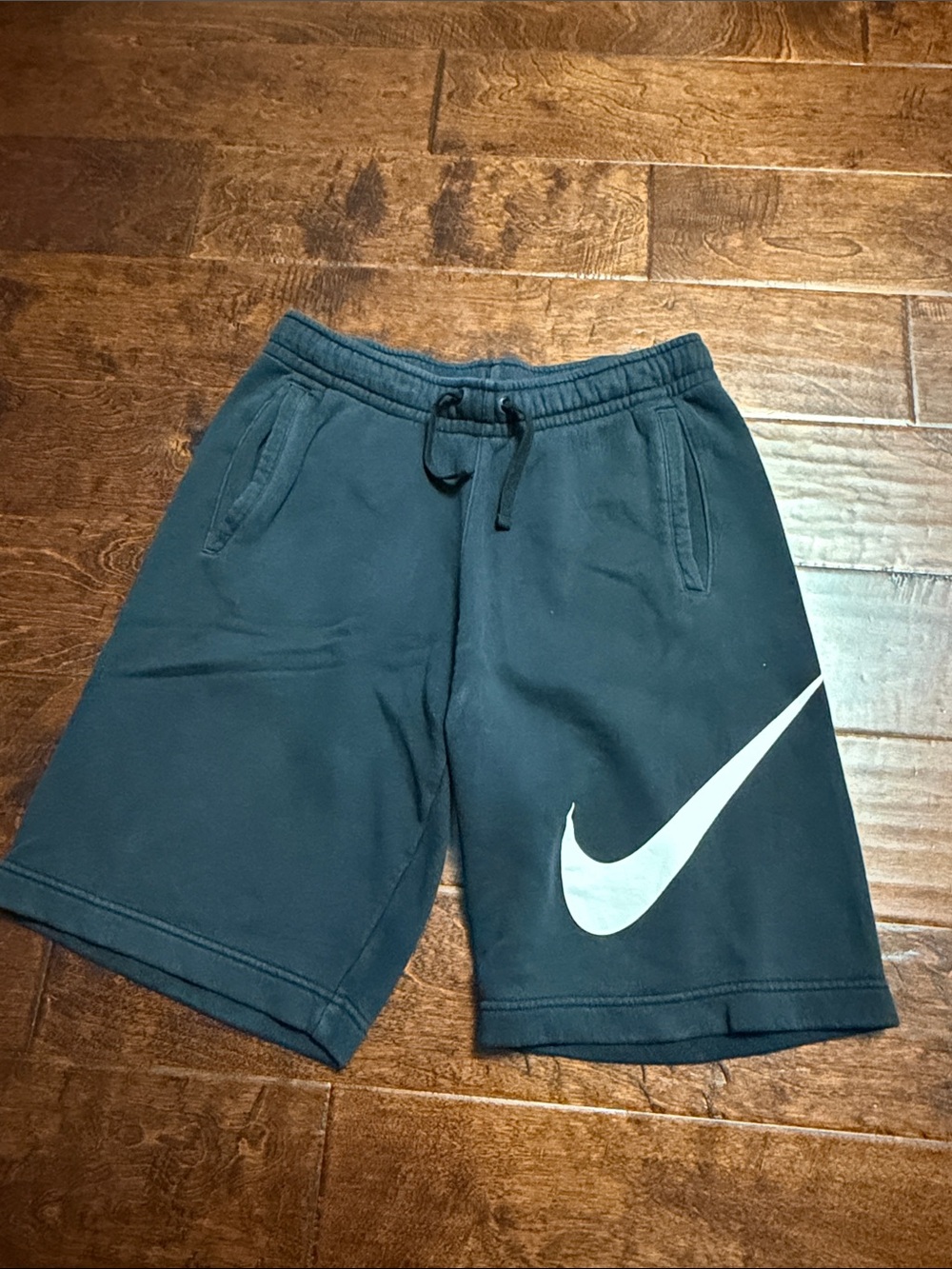 Nike Black Athletic Shorts with White Swoosh